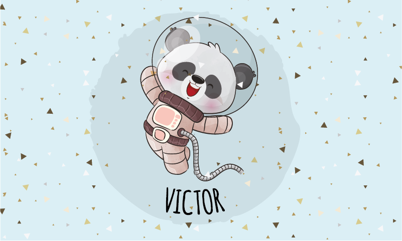 Cute Panda Astronaut custom vinyl rug - TenStickers