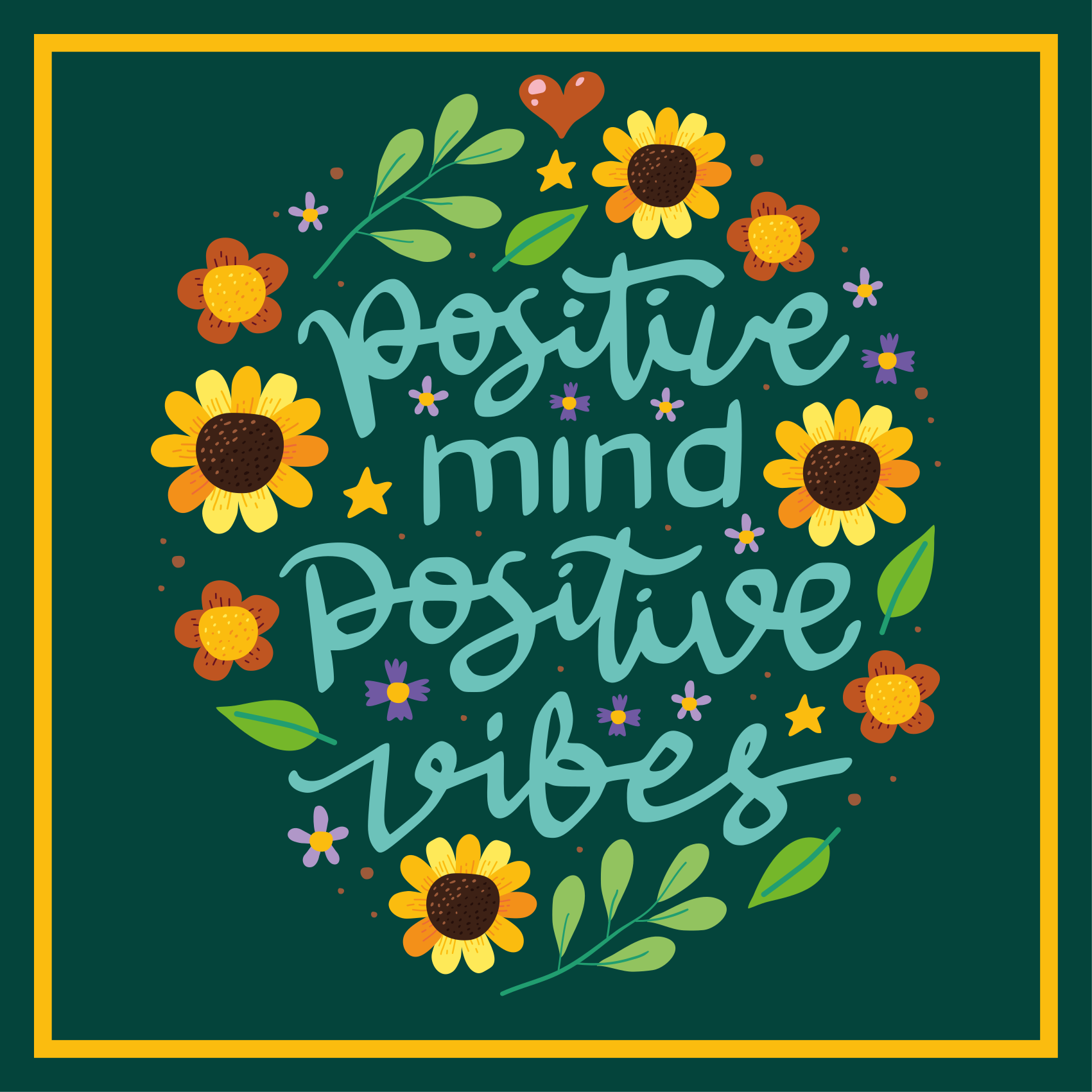 Positive Mind Vibes custom rug - TenStickers
