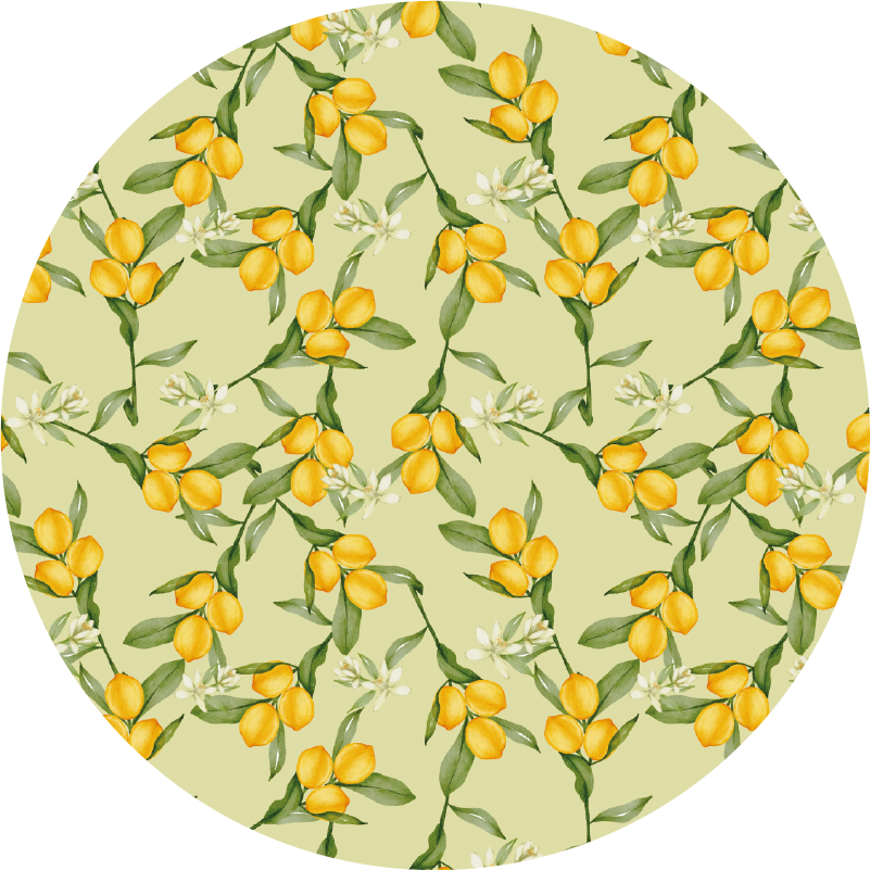 Citrus Blossom Pattern kitchen vinyl rug - TenStickers