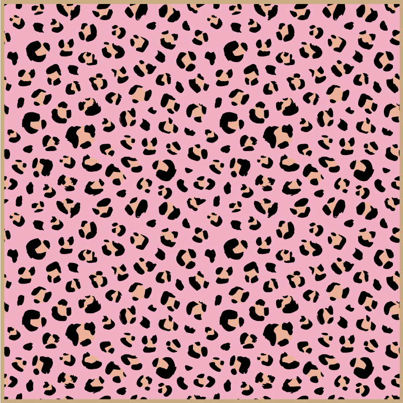 Chic pink leopard pattern animal print vinyl rug - TenStickers
