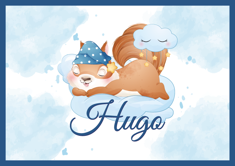 Cute Squirrel Dreaming custom vinyl rug - TenStickers