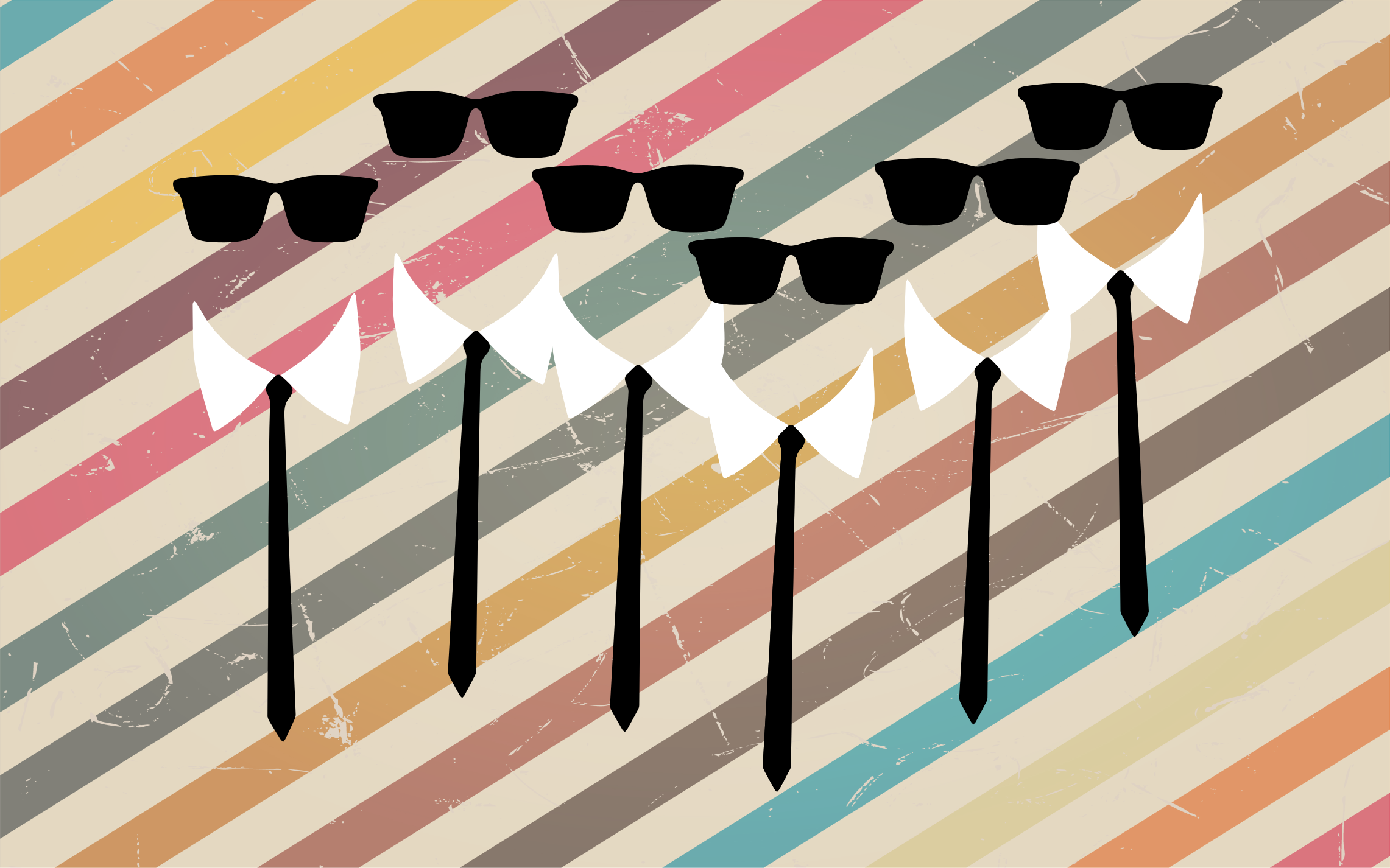 Dapper Group Attire striped vinyl rug - TenStickers