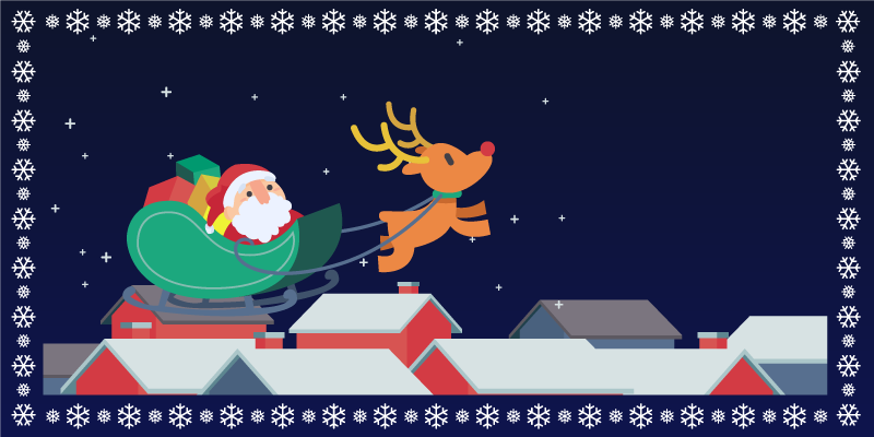 Santa's Sleigh Ride halloween vinyl rug - TenStickers