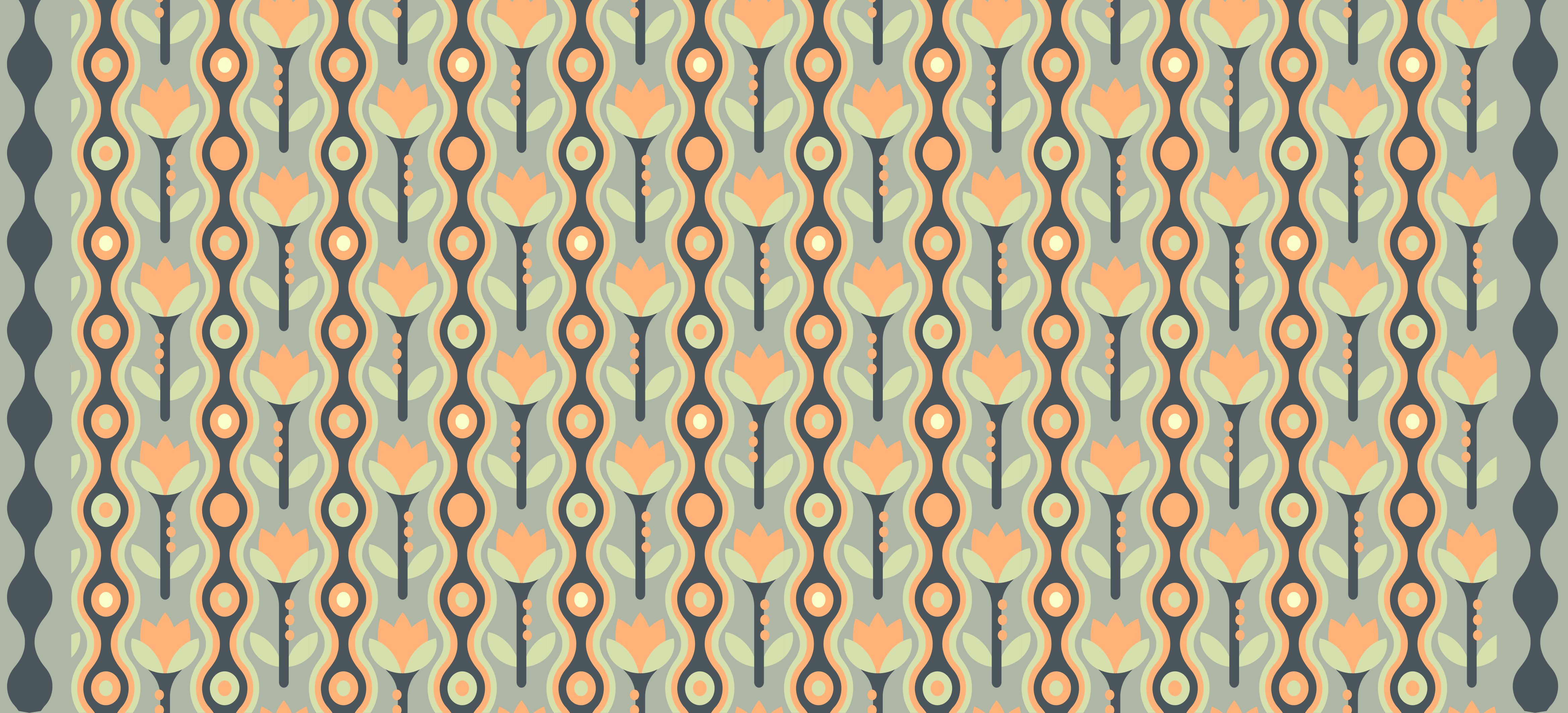 Stylized Floral Pattern teen vinyl rug - TenStickers