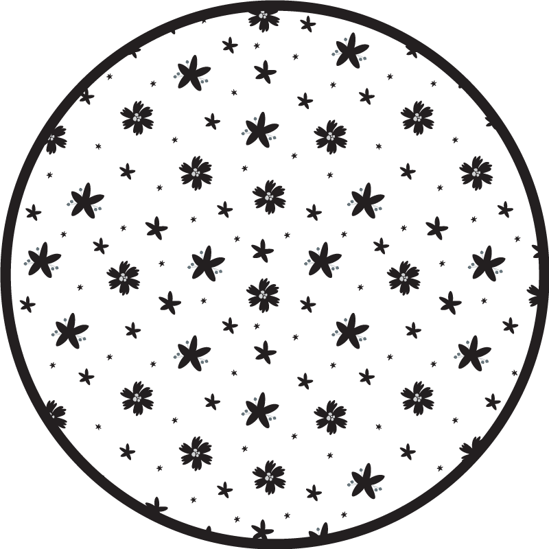 Floral vinyl rug floral star design - TenStickers