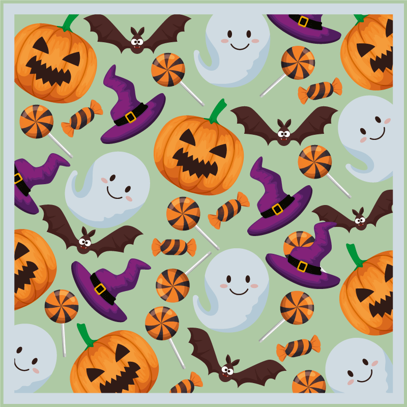 Halloween vinyl rug happy halloween vibes - TenStickers