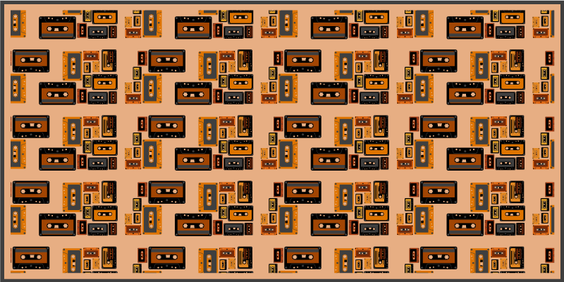 Vintage Cassette Tapes kids vinyl rug - TenStickers