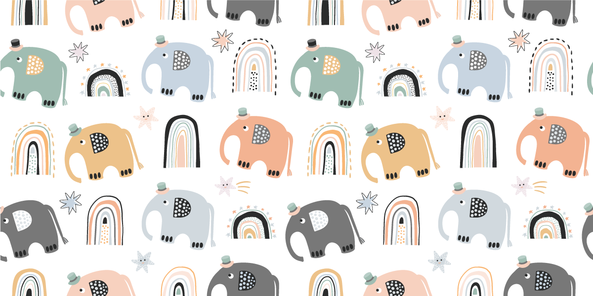 Charming Elephant Parade kids rug - TenStickers