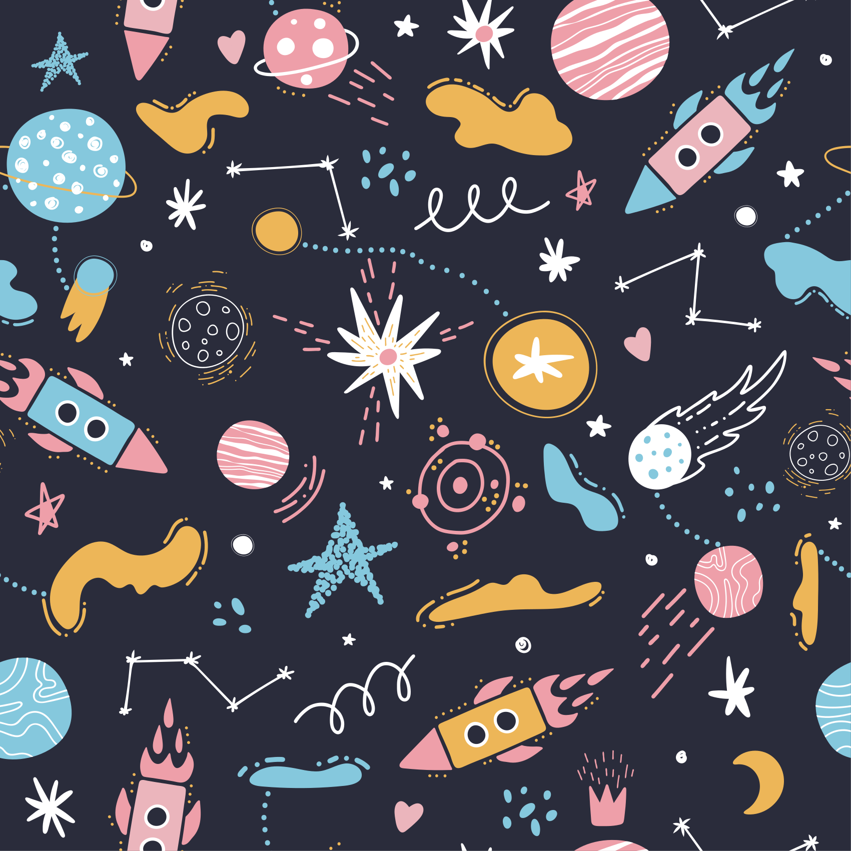 Cosmic Space Adventure playroom carpet - TenStickers