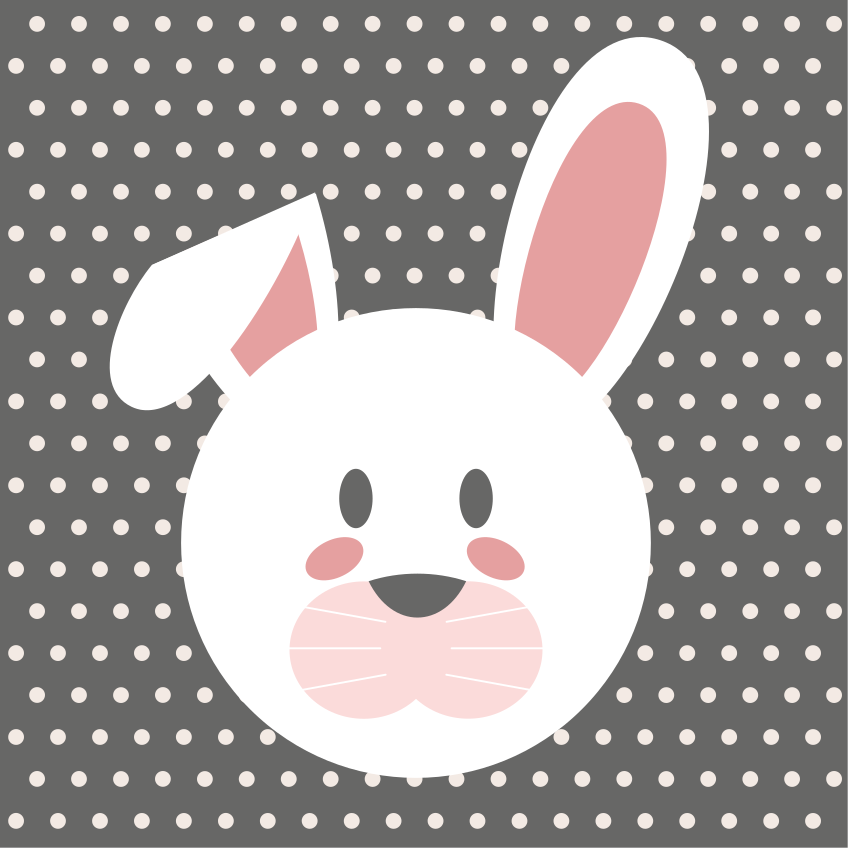 Bunny Polka Dot Overlay kids rug - TenStickers