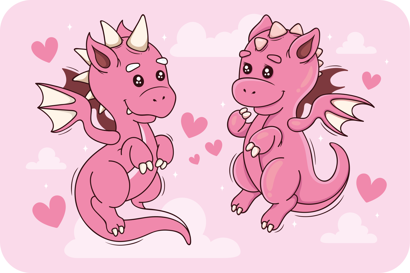 Playful Dragon Duo playroom carpet - TenStickers