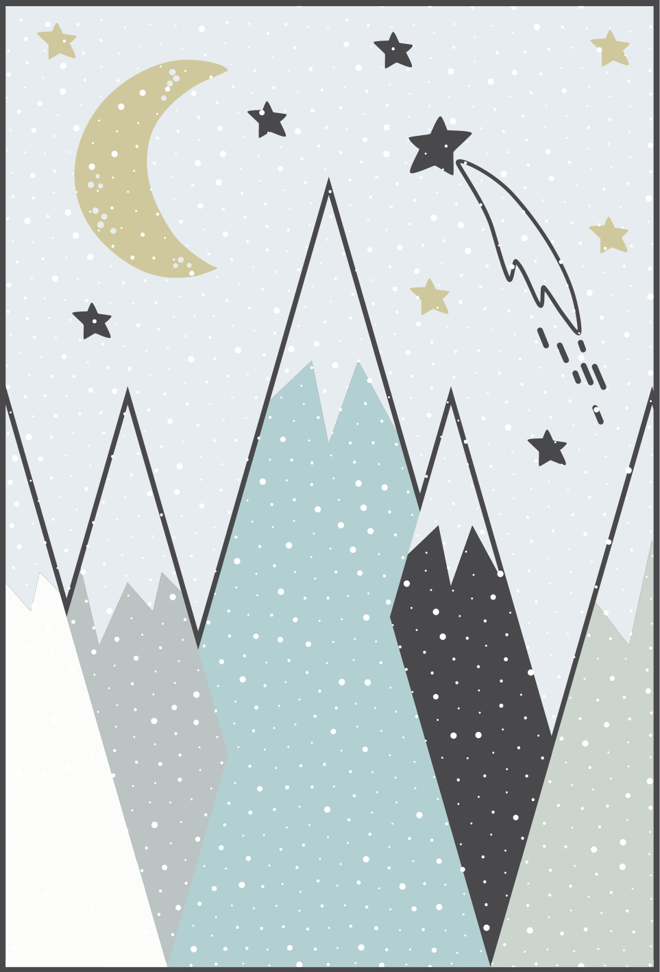 Mountainous Night Sky playroom carpet - TenStickers
