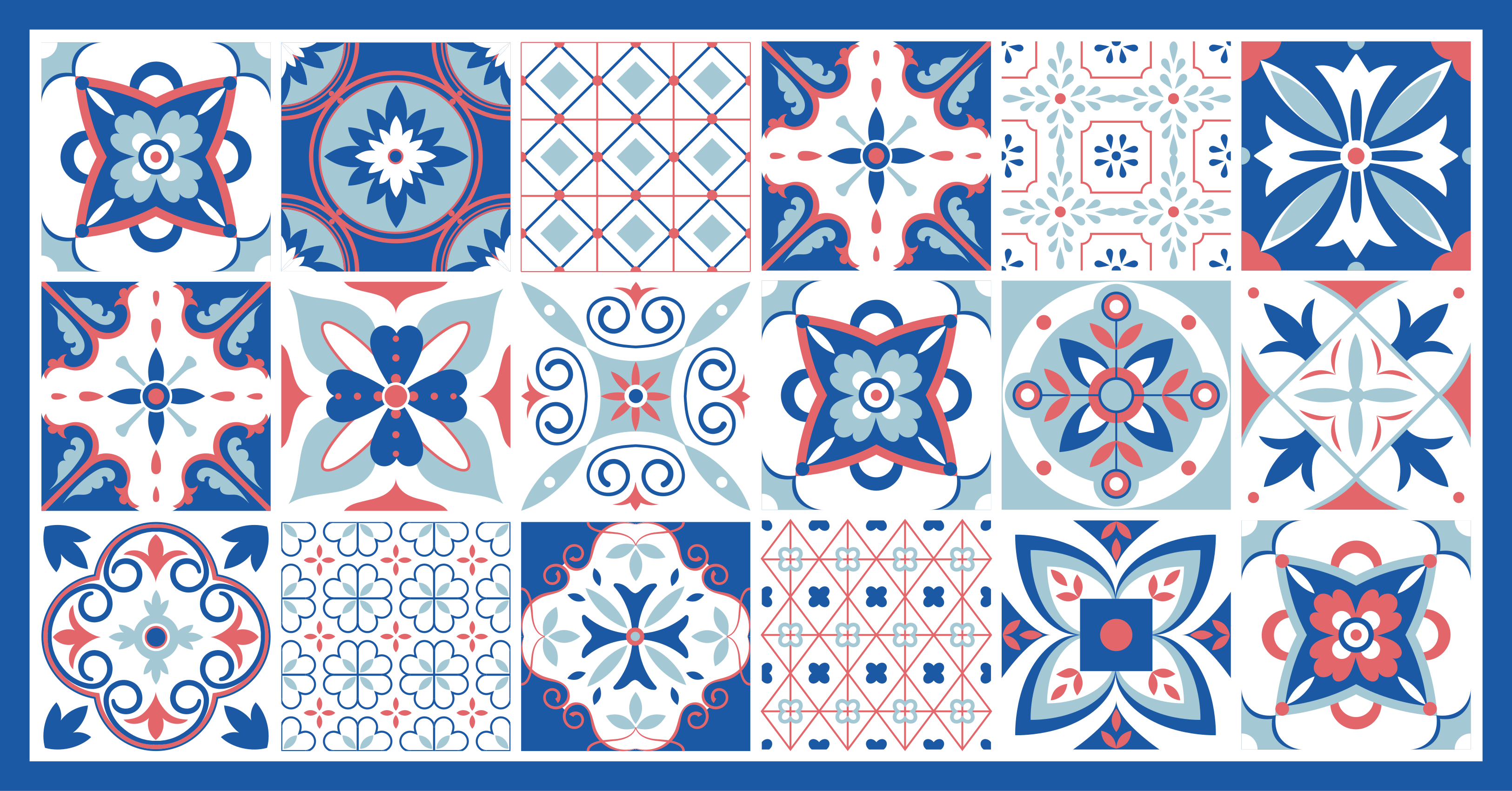Ornamental Tiles tile carpet - TenStickers