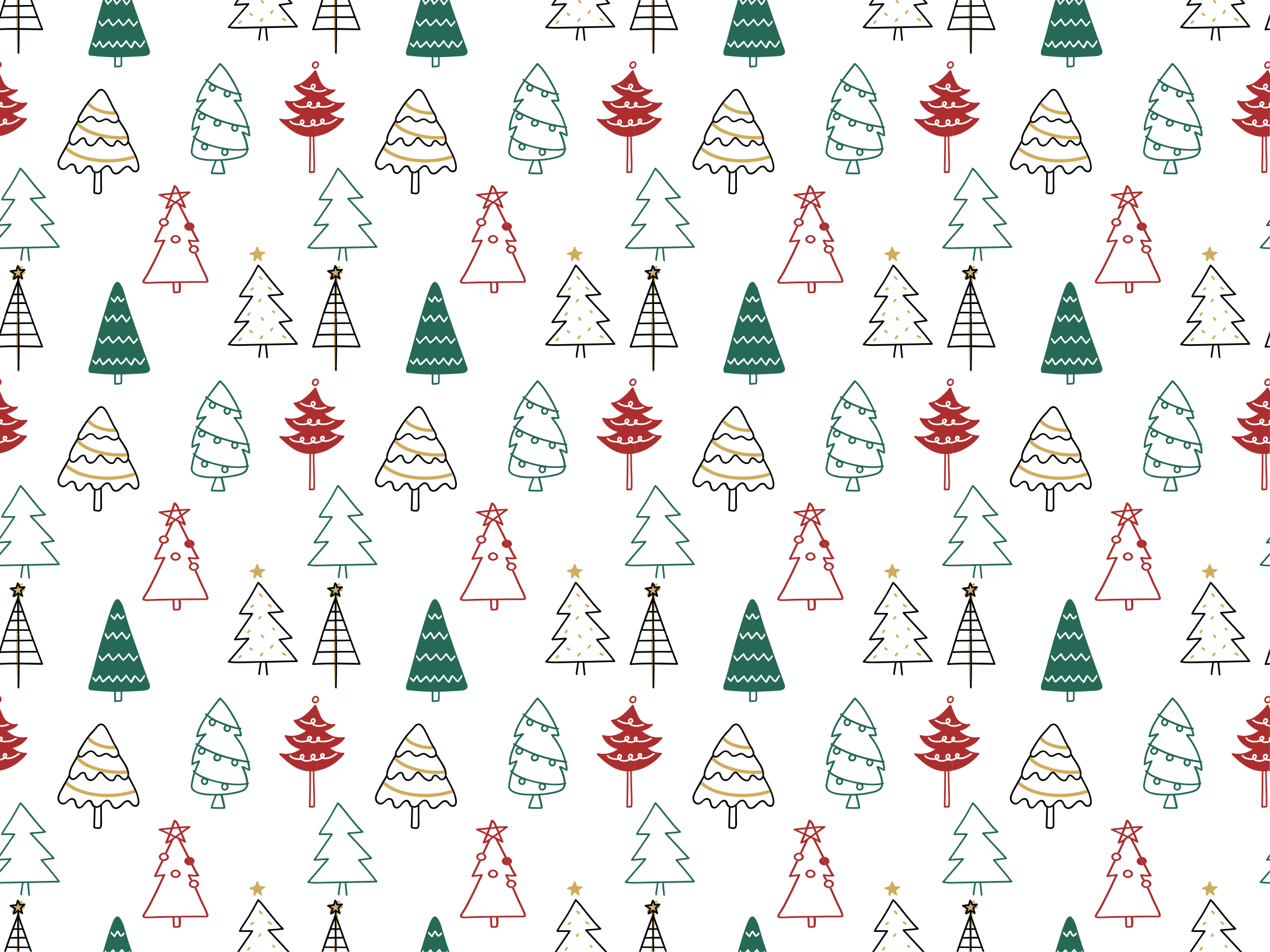 Festive Trees Pattern Christmas carpet runner - TenStickers