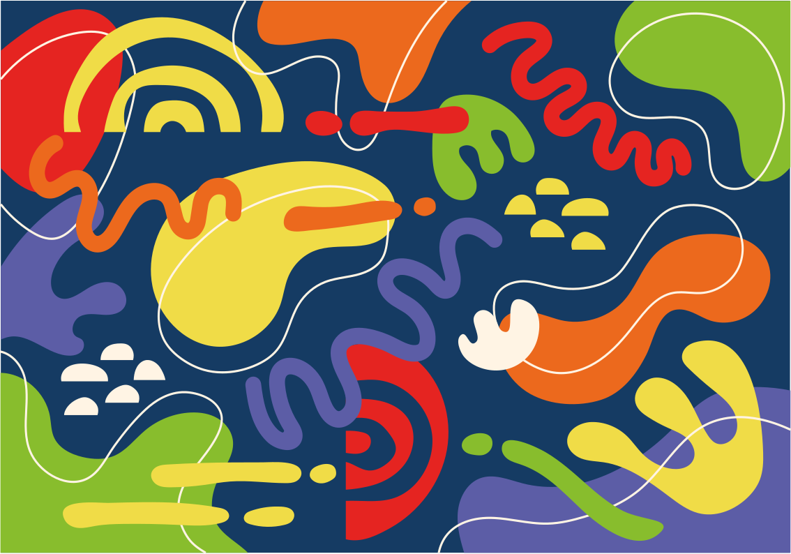 Abstract Colorful Shapes geometric rug - TenStickers