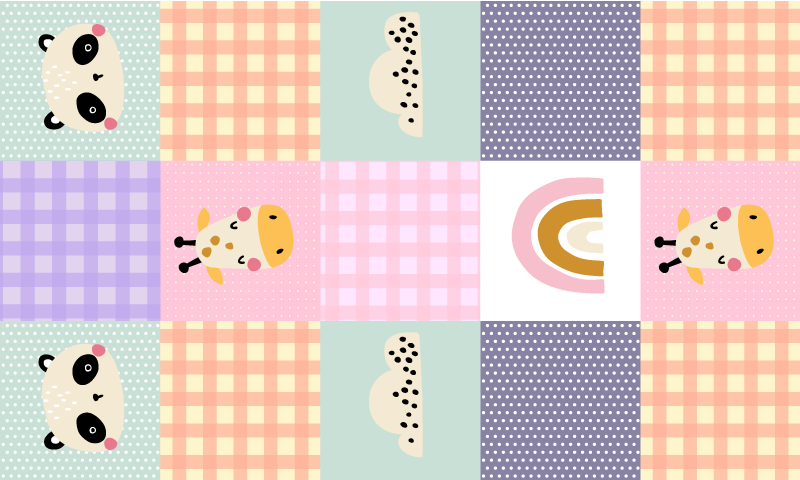 Playful Patchwork kids rug - TenStickers