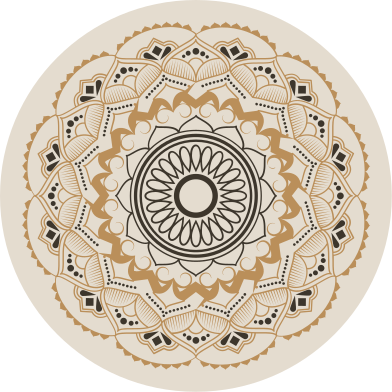 beige Mandala Circular Design mandala rug - TenStickers
