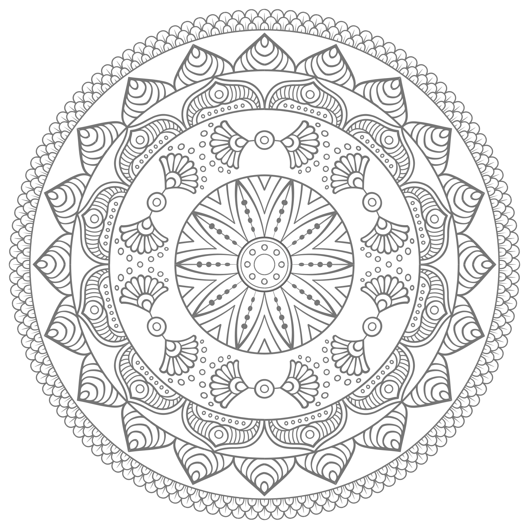 Circular Mandala Pattern mandala vinyl rug - TenStickers