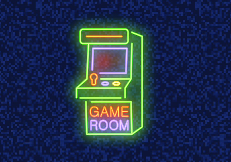 Game Room Glow teen vinyl rug - TenStickers