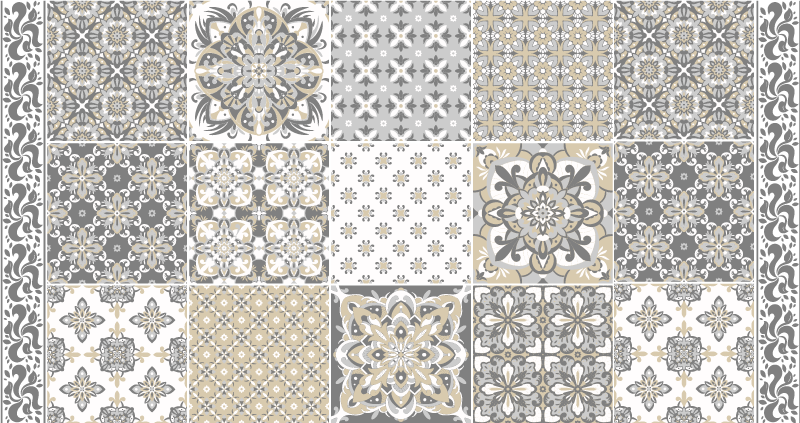 classic gray pattern tile carpet - TenStickers