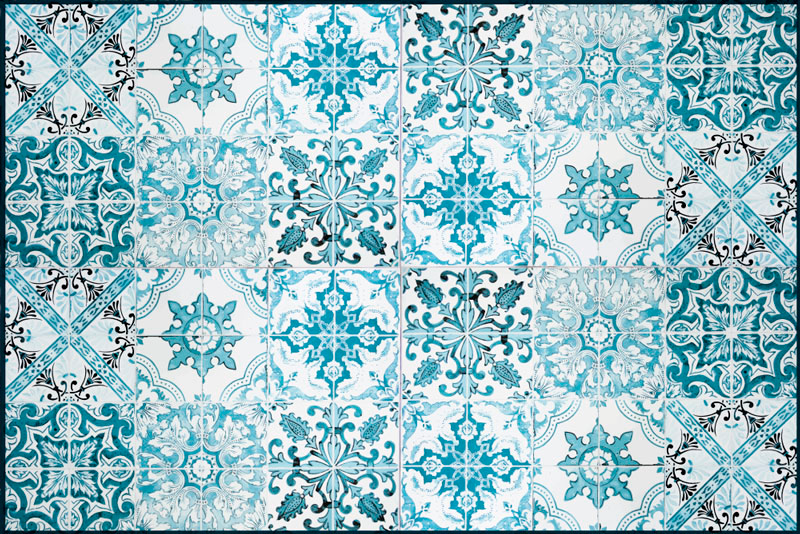Mediterranean tiles living room rug - TenStickers