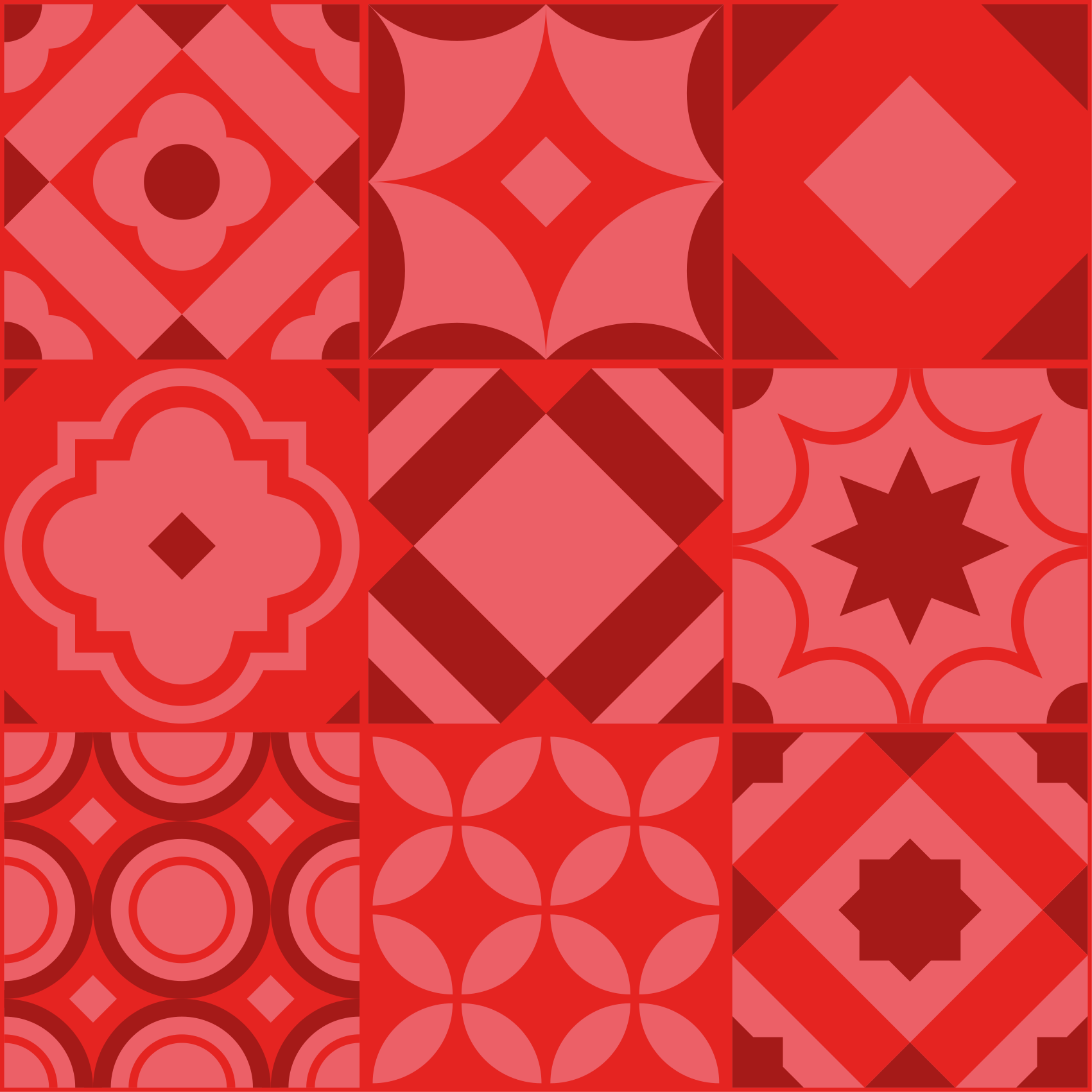 red tiles  kitchen mat - TenStickers