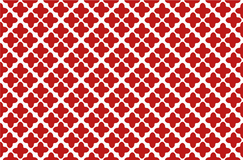 White geometric pattern red vinyl rug - TenStickers