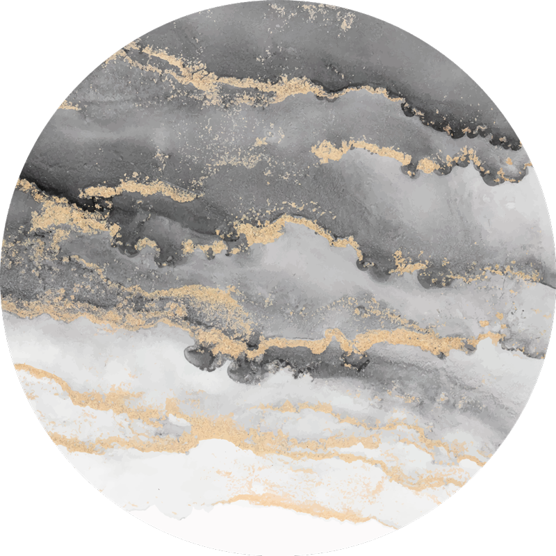 Grey with golden details marble vinyl rug - TenStickers