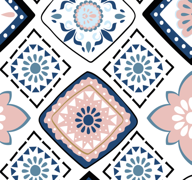 Tile Pattern Elegance tile effect wallpaper - TenStickers