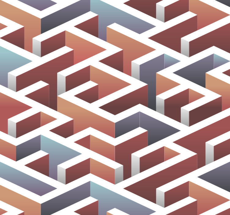 Interlocking Pattern wallpaper geometric - TenStickers