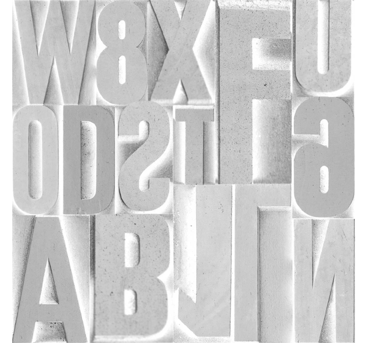 3D grey letters lettering wallpaper - TenStickers