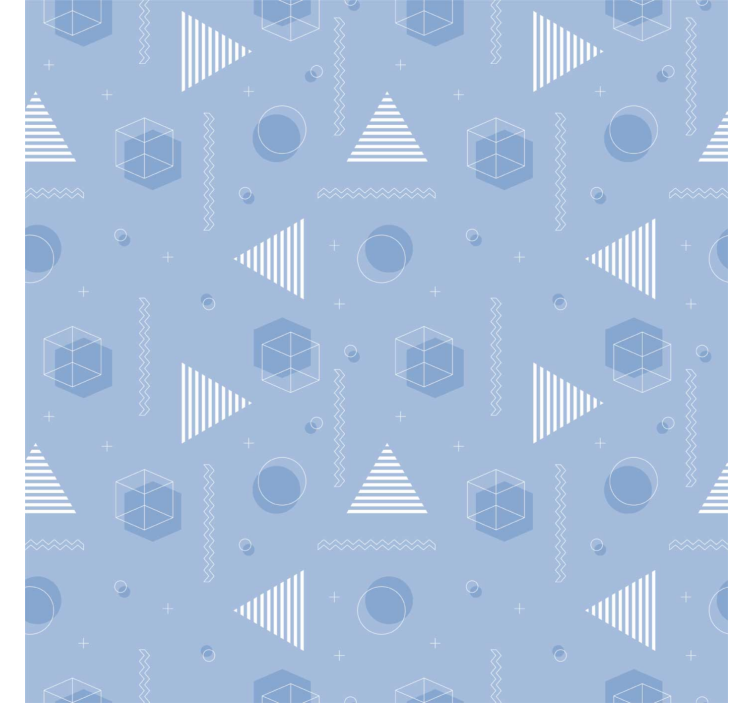 geometric blue  wallpaper teenage bedroom - TenStickers