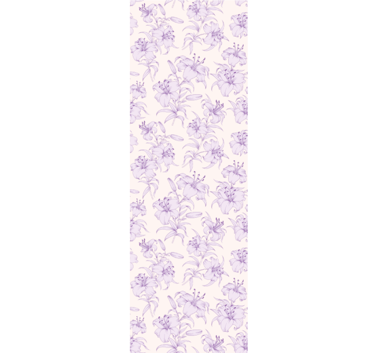 Elegant purple motif flowers wallpaper - TenStickers