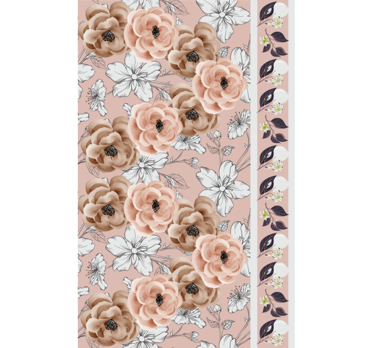 Elegant beige arrangement flowers wallpaper - TenStickers