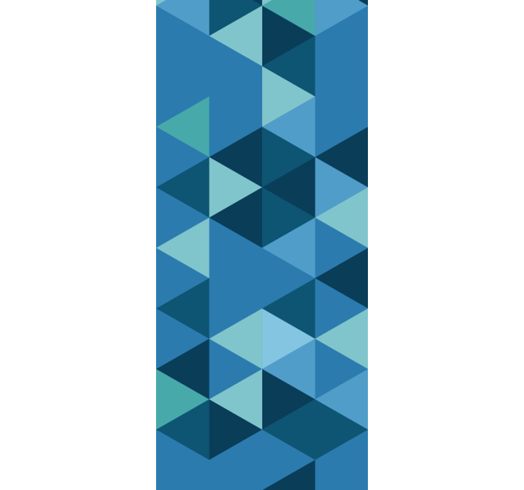 Blue small figures wallpaper geometric - TenStickers