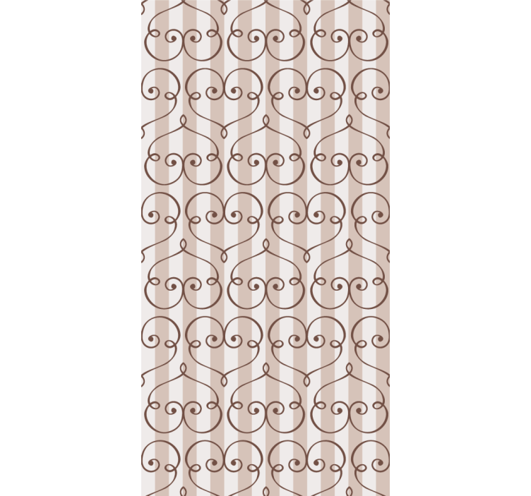 Brown heart design wallpaper vertically striped - TenStickers