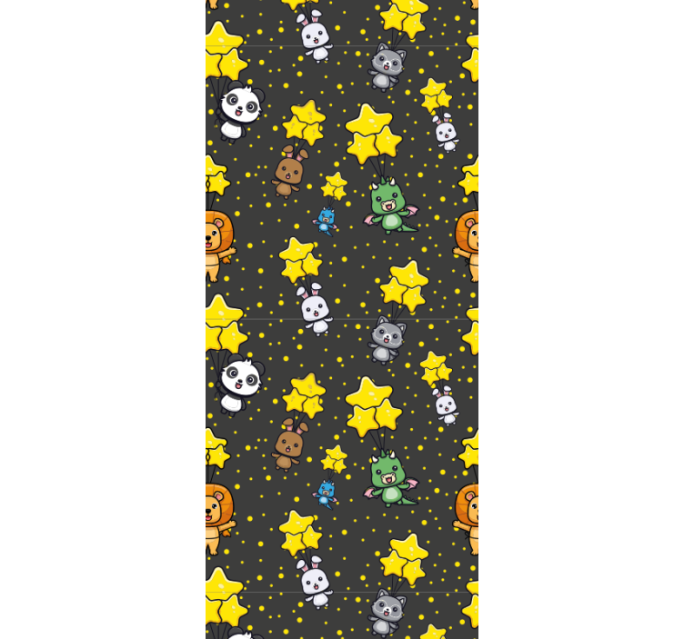 Baby animals and stars nursery room wallpaper - TenStickers