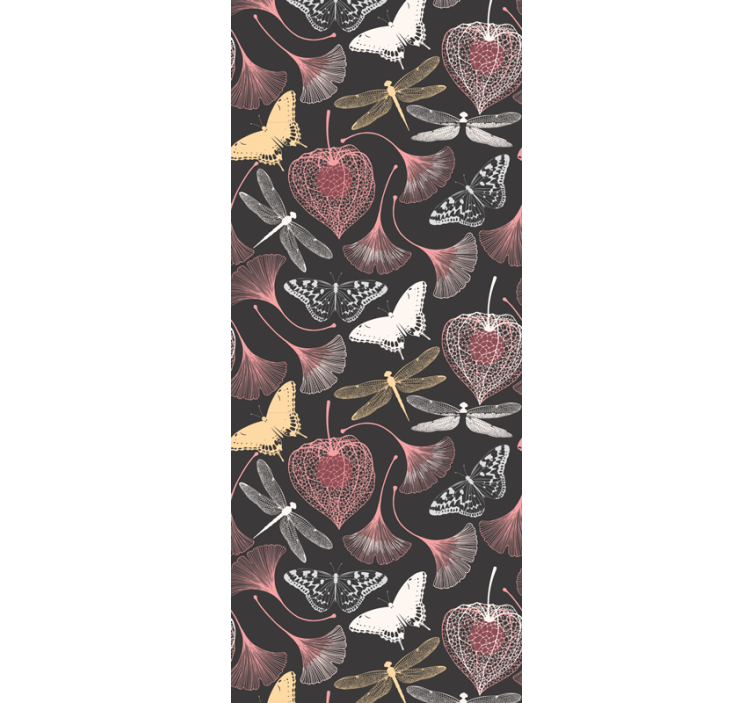 Dark botanical elegance leaves wallpaper - TenStickers