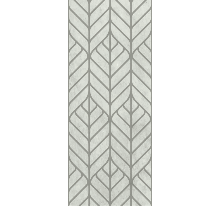 Leafy geometric design living area wallpaper - TenStickers