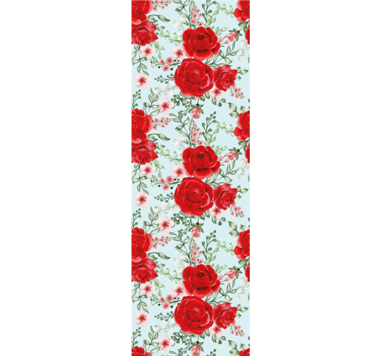 Red Rose Floral flowers wallpaper - TenStickers
