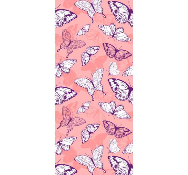 Flying pink motif butterflies wallpaper - TenStickers