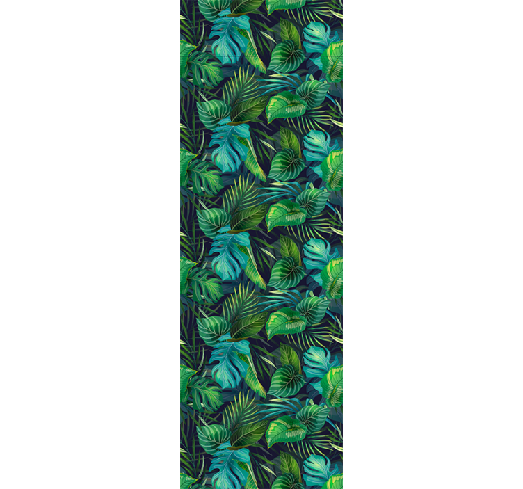 Tropical greenery pattern leaves wallpaper - TenStickers