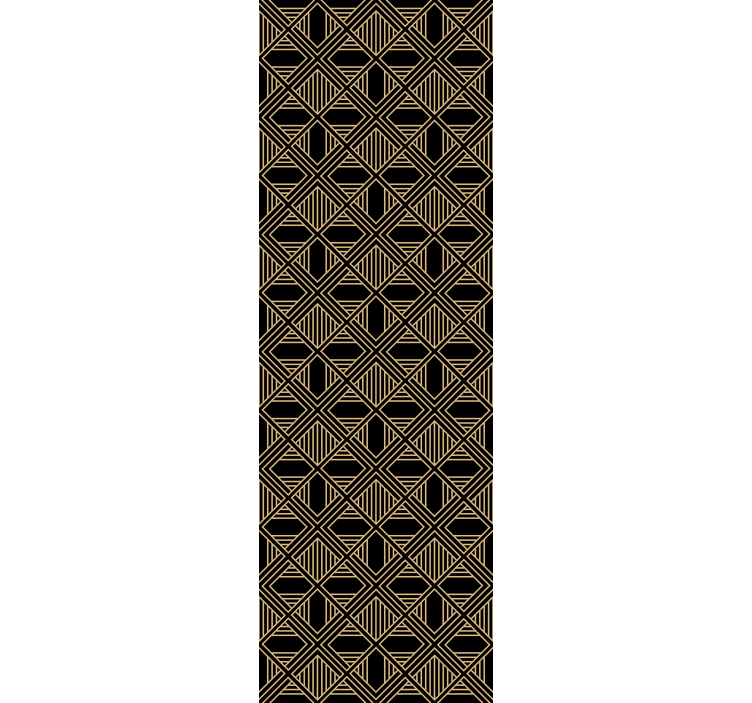 Black and gold déco wallpaper geometric - TenStickers