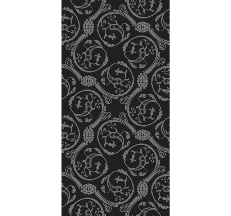 Elegant black elements floral wallpaper - TenStickers