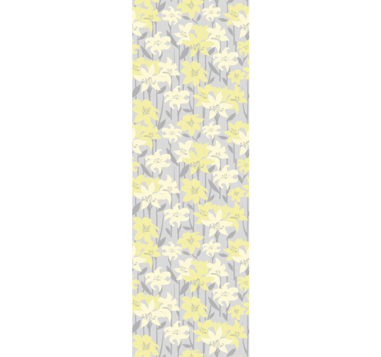 Floral yellow blooms wallpaper for dining area - TenStickers