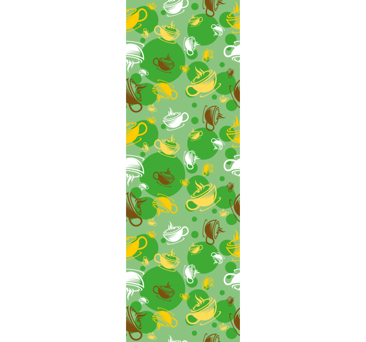 Coffee cup collection kitchen wallpaper - TenStickers