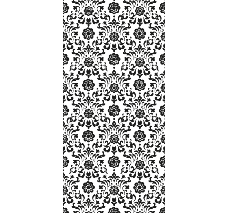 Classic black and white  floral wallpaper - TenStickers