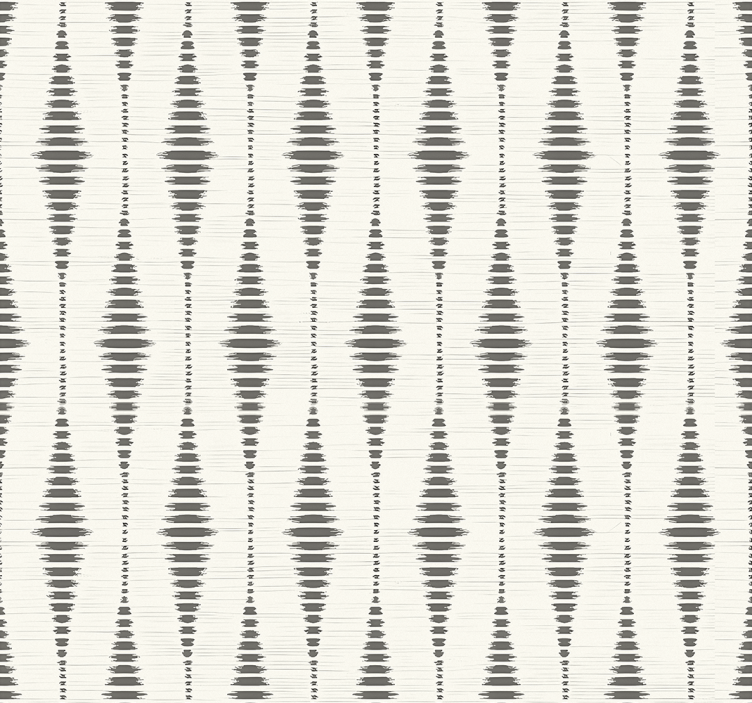 "Rabaul Ikat" grey and beige geometric wallpaper - TenStickers