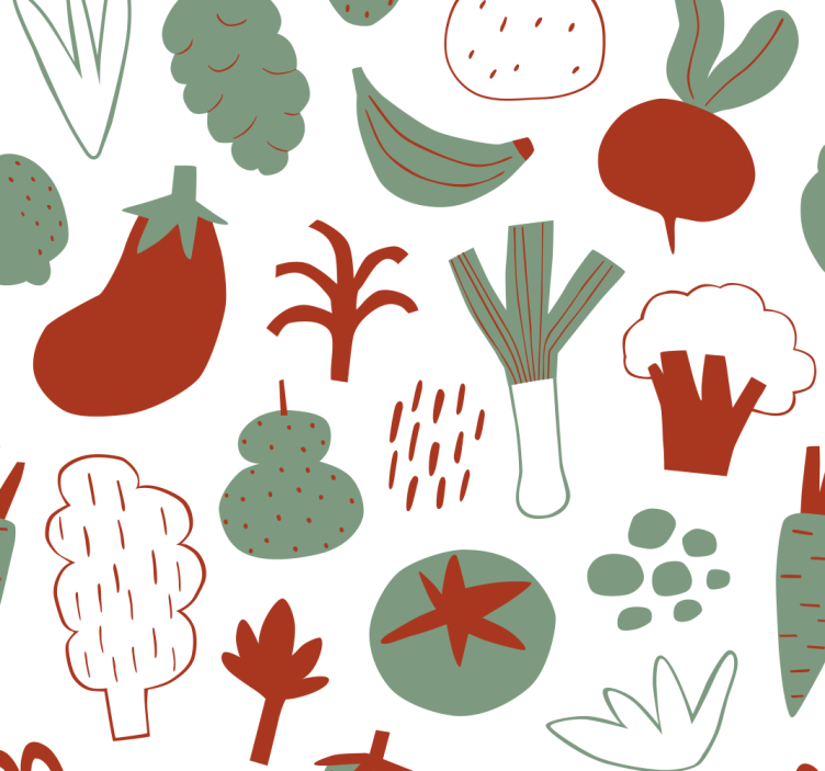 Colorful vegetables kitchen wallpaper - TenStickers