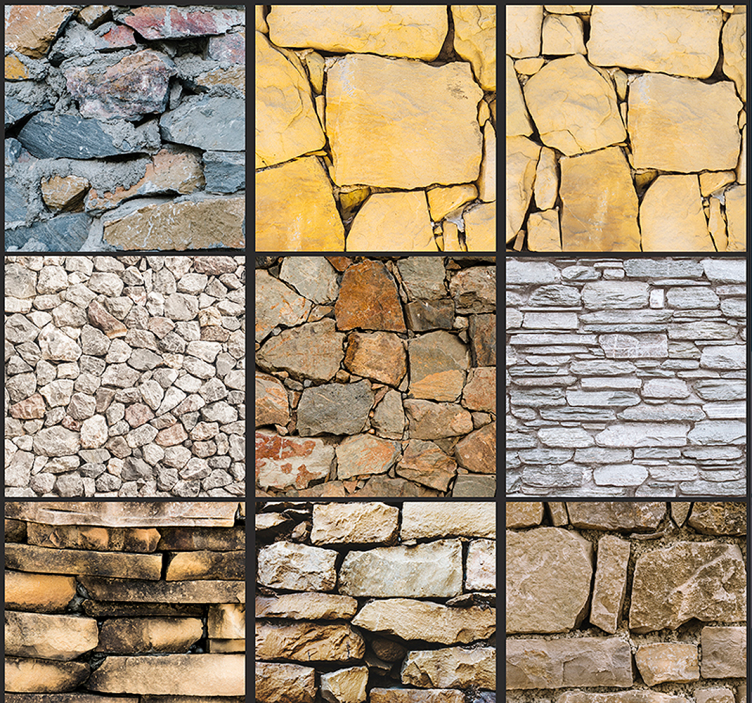 Multitone Stone Mosaic wallpaper stones - TenStickers